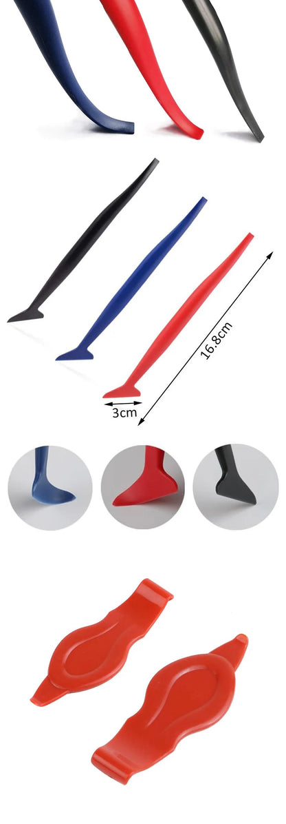 4Pcs Car Vinyl Wrap Tool Kit Flexible Micro Stick
Corner Squeegee Curves Slot Tint Tucking Tool with
Different Hardness